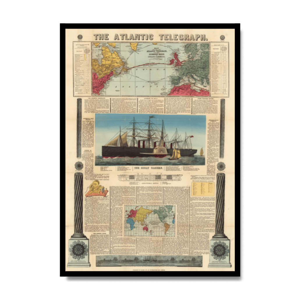 Map of The Atlantic Telegraph 1865