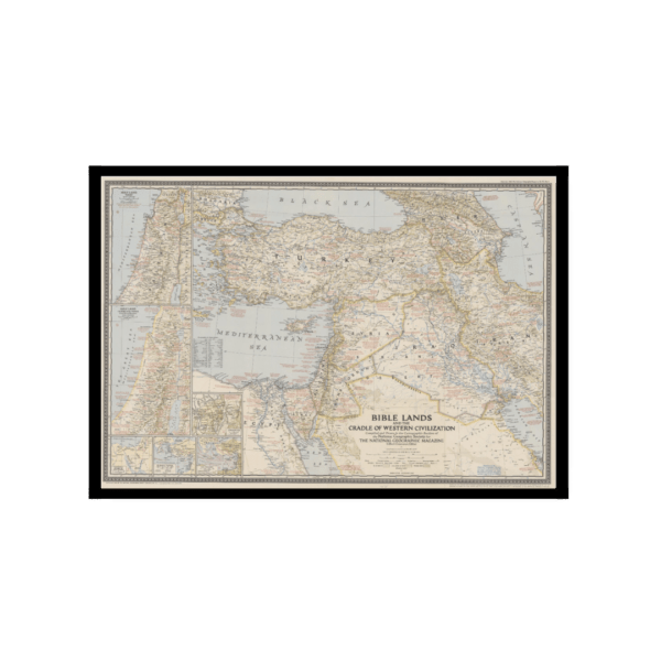 Map Bible Lands & The Cradle of Western Civilization 1946